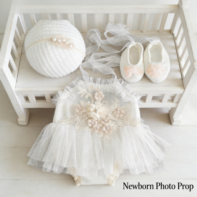 Baby Products Photoshoot - Yenidoğan Fotoğrafçılığı Aksesuarları Kuğu Dantel Kıyafet