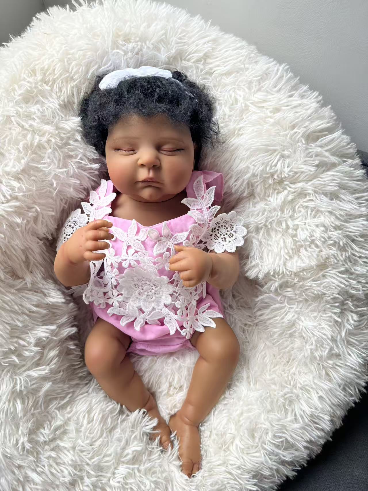 48CM Yeniden Doğmuş Şeftali Si - Baby Products For Curly Hair incelemesi ve fiyatı