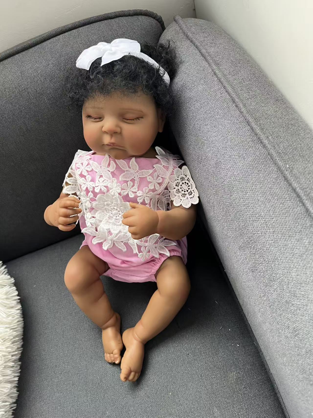 48CM Yeniden Doğmuş Şeftali Si - Baby Products For Curly Hair incelemesi ve fiyatı